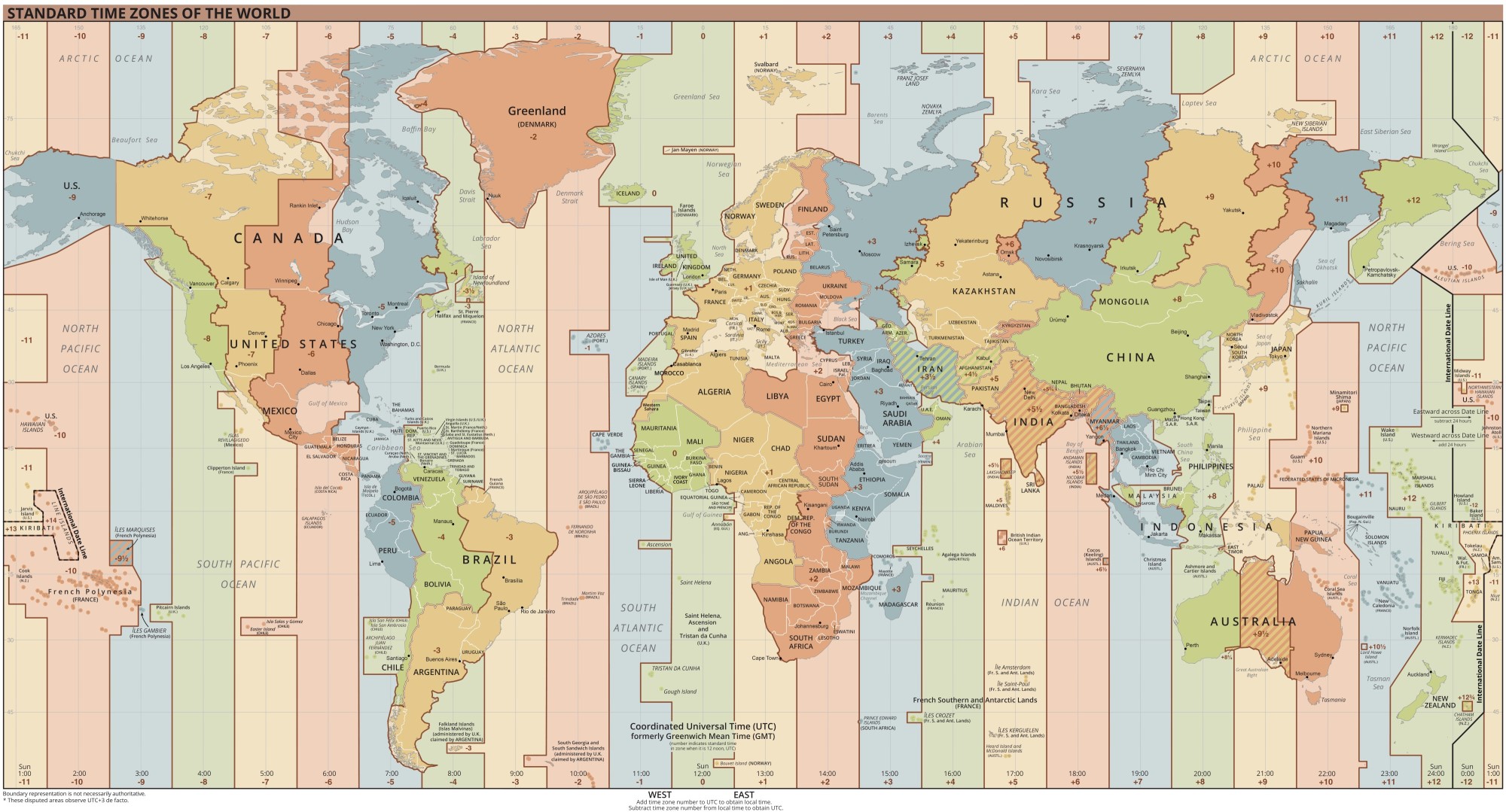 World Time Zones Map Version März 2025 WP gemeinfrei